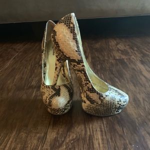 Zigi Soho Snake Skin Platform Heels